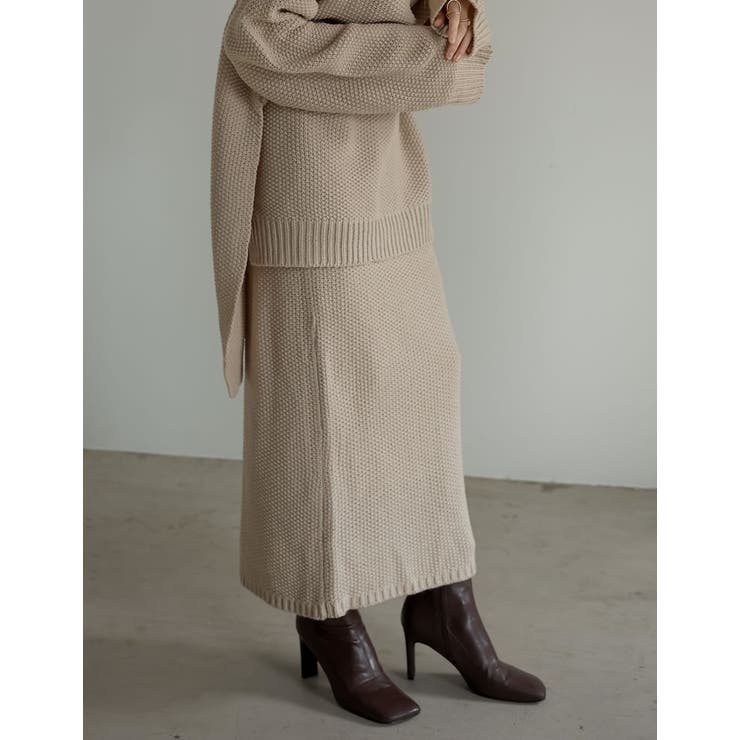 大人のリラックススタイルに [低身長サイズ有]鹿の子編みストレートニットスカート… | Re:EDIT | 詳細画像10 