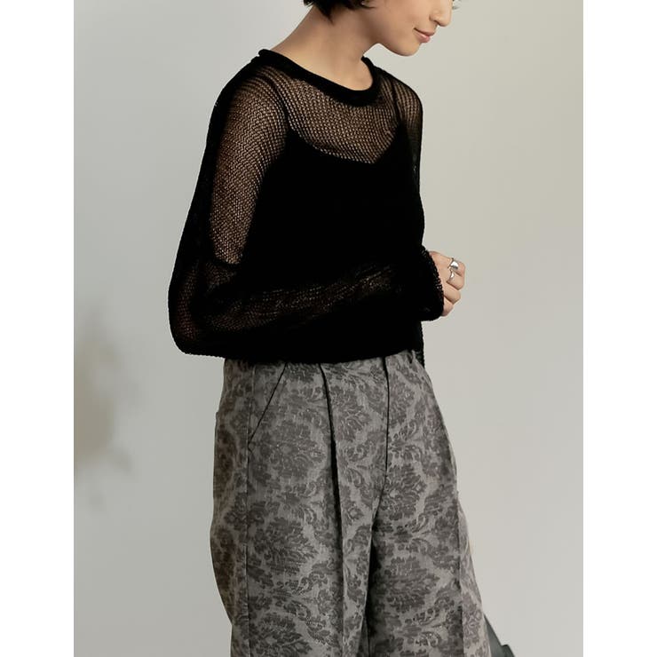 くったり感がトレンドの着こなしに映える シアールーズニットチュニック トップス | Re:EDIT | 詳細画像12 