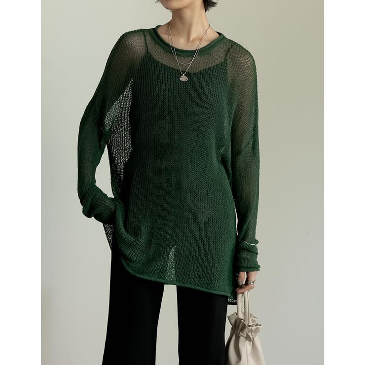 くったり感がトレンドの着こなしに映える シアールーズニットチュニック トップス | Re:EDIT | 詳細画像6 