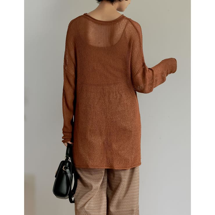 くったり感がトレンドの着こなしに映える シアールーズニットチュニック トップス | Re:EDIT | 詳細画像10 