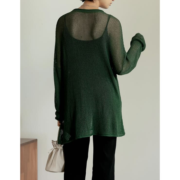 くったり感がトレンドの着こなしに映える シアールーズニットチュニック トップス | Re:EDIT | 詳細画像21 