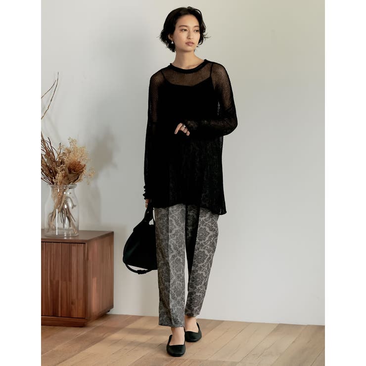 くったり感がトレンドの着こなしに映える シアールーズニットチュニック トップス | Re:EDIT | 詳細画像29 