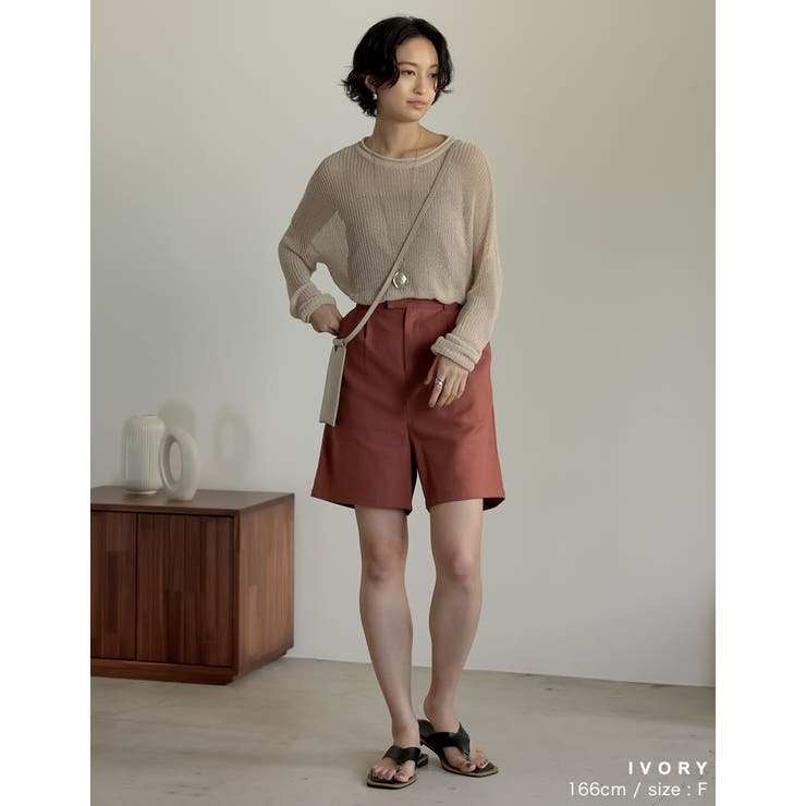 くったり感がトレンドの着こなしに映える シアールーズニットチュニック トップス | Re:EDIT | 詳細画像33 