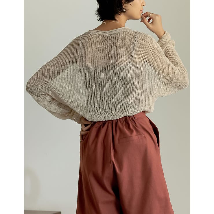 くったり感がトレンドの着こなしに映える シアールーズニットチュニック トップス | Re:EDIT | 詳細画像34 