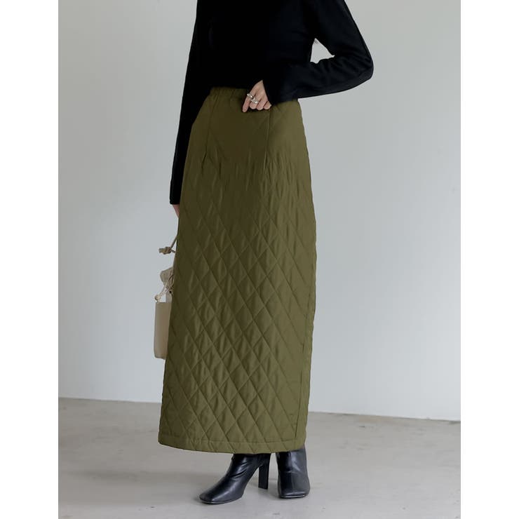 こだわりの洗練されたシルエット キルティングIラインロングスカート スカート | Re:EDIT | 詳細画像3 
