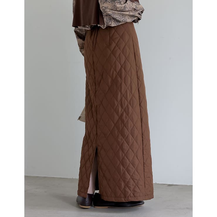 こだわりの洗練されたシルエット キルティングIラインロングスカート スカート | Re:EDIT | 詳細画像4 