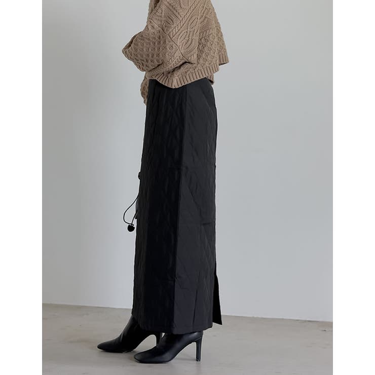 こだわりの洗練されたシルエット キルティングIラインロングスカート スカート | Re:EDIT | 詳細画像23 