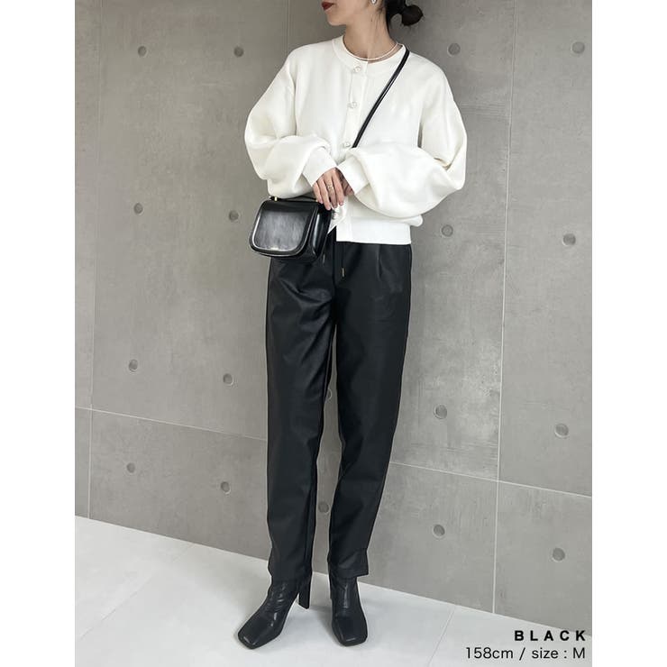 [低身長/高身長サイズ有]フェイクレザーイージーテーパードパンツ | Re:EDIT | 詳細画像11 