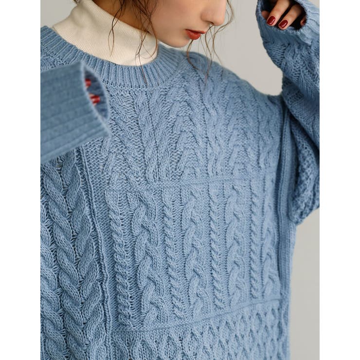 ランダムケーブル柄が目を惹く3WAYカーディガン | Re:EDIT | 詳細画像22 