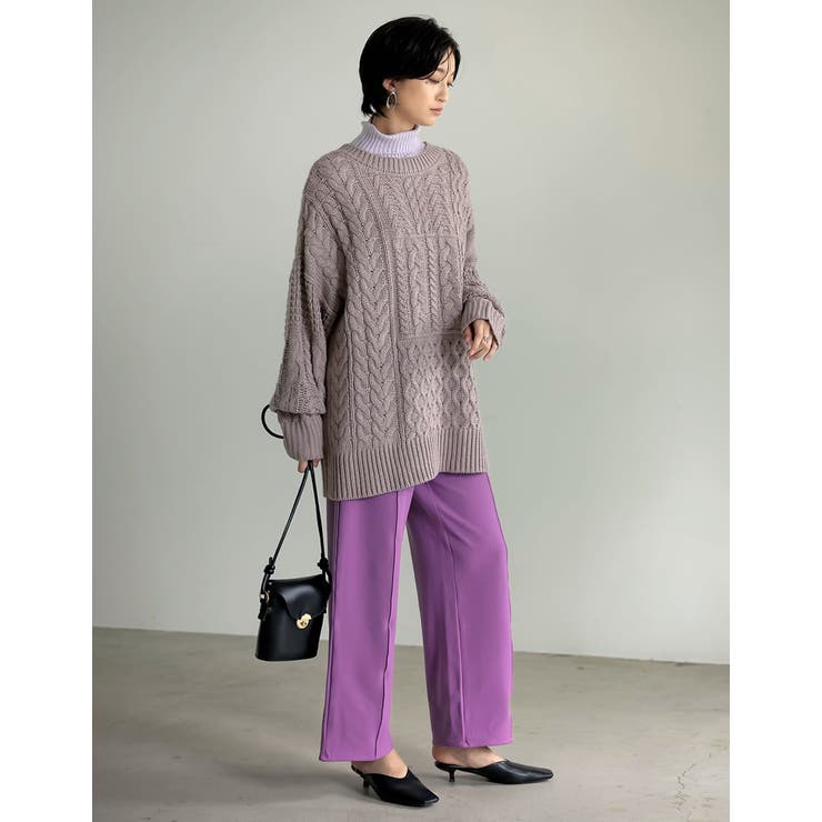 ランダムケーブル柄が目を惹く3WAYカーディガン | Re:EDIT | 詳細画像27 