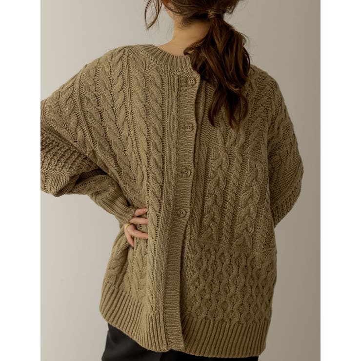 ランダムケーブル柄が目を惹く3WAYカーディガン | Re:EDIT | 詳細画像31 