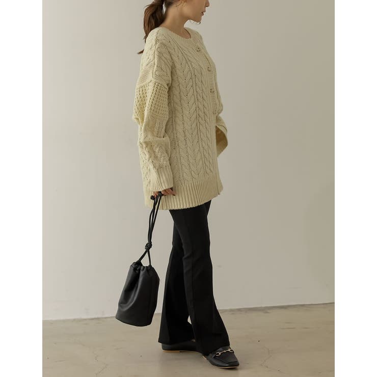 ランダムケーブル柄が目を惹く3WAYカーディガン | Re:EDIT | 詳細画像36 