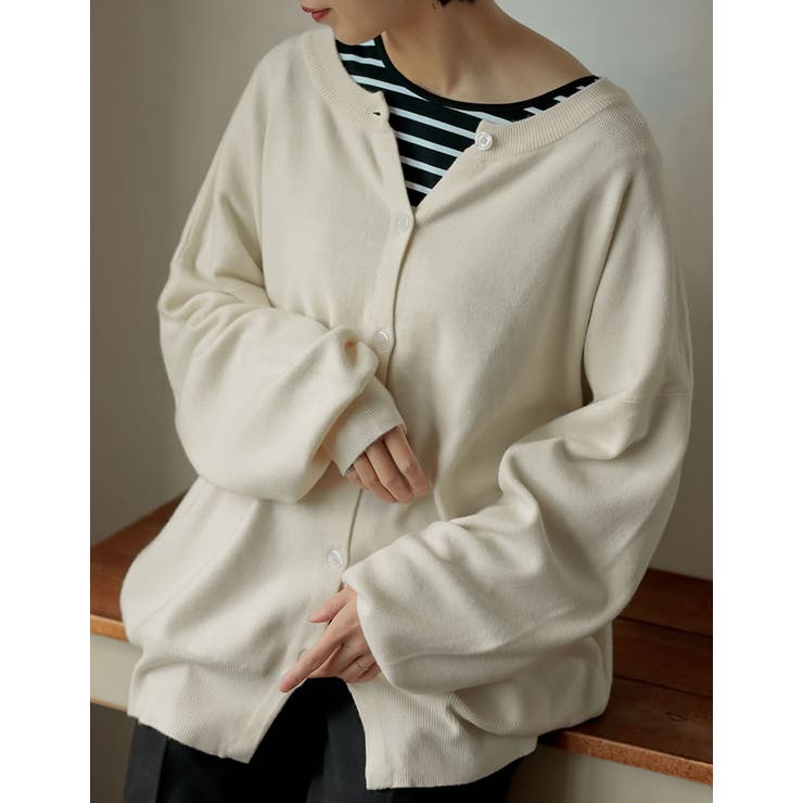 アイボリー(003) | 前後2WAYミラノリブニットカーディガン トップス カーディガン | Re:EDIT