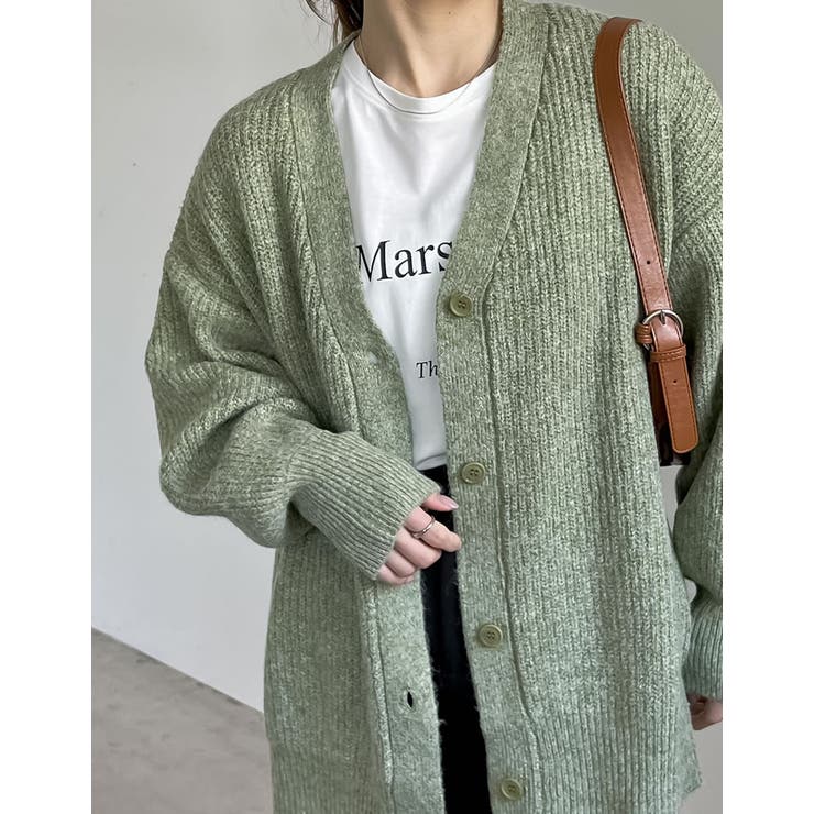 [低身長サイズ有]ビッグシルエットリサイクルMIXニットカラーカーディガン | Re:EDIT | 詳細画像16 