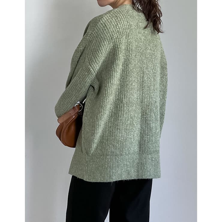 [低身長サイズ有]ビッグシルエットリサイクルMIXニットカラーカーディガン | Re:EDIT | 詳細画像17 