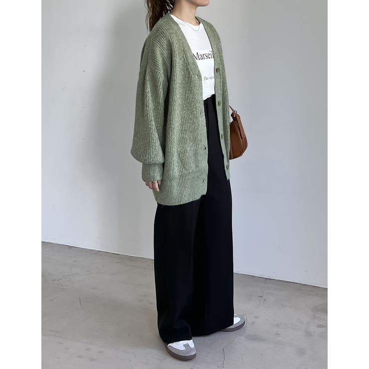 [低身長サイズ有]ビッグシルエットリサイクルMIXニットカラーカーディガン | Re:EDIT | 詳細画像21 