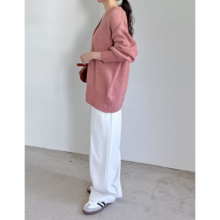 [低身長サイズ有]ビッグシルエットリサイクルMIXニットカラーカーディガン | Re:EDIT | 詳細画像24 