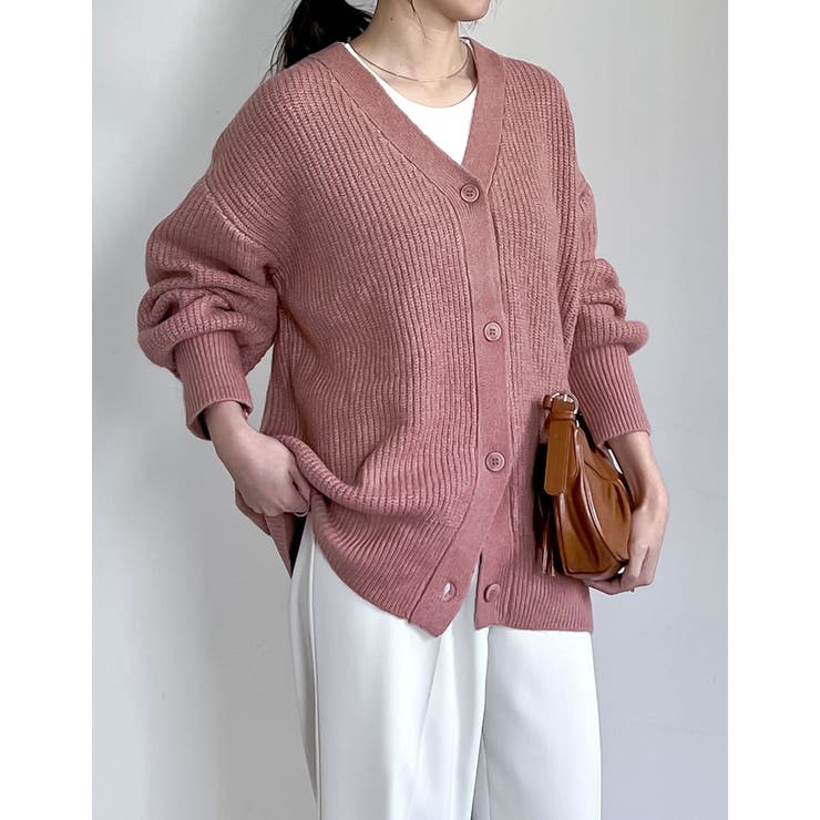 [低身長サイズ有]ビッグシルエットリサイクルMIXニットカラーカーディガン | Re:EDIT | 詳細画像25 