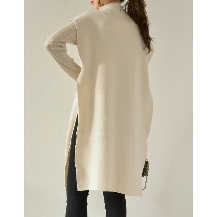 [2点セット]ランダムリブニット×プチハイネックニットベストアンサンブル | Re:EDIT | 詳細画像3 