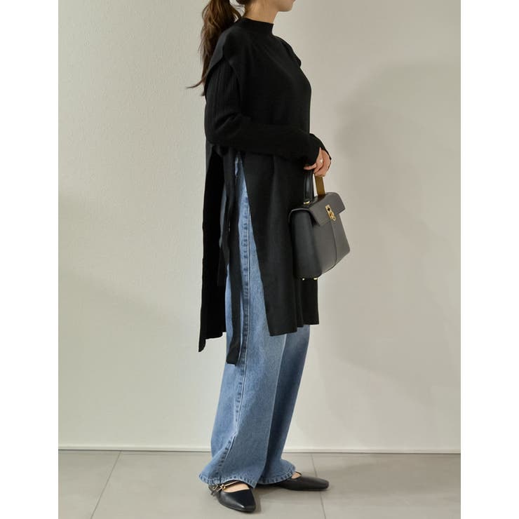 [2点セット]ランダムリブニット×プチハイネックニットベストアンサンブル | Re:EDIT | 詳細画像9 