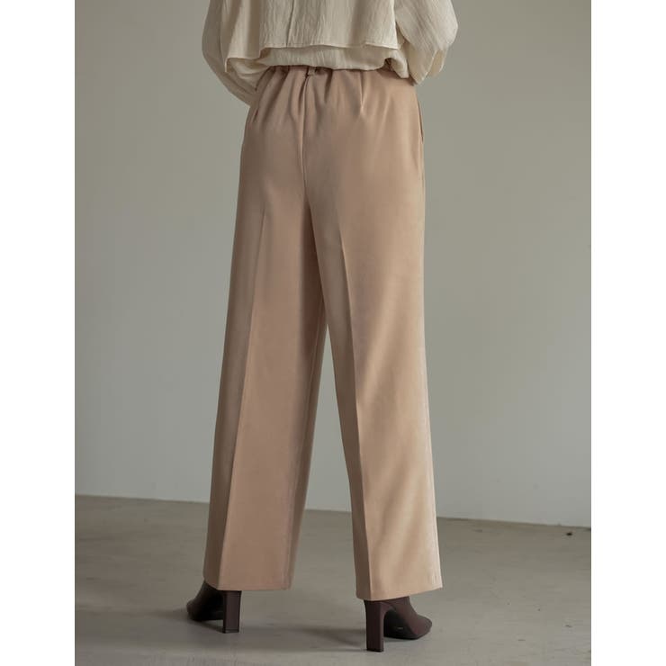 コーデを新鮮に見せてくれるストレートパンツ ピーチサテンタックストレートパンツ | Re:EDIT | 詳細画像10 