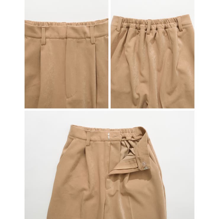 コーデを新鮮に見せてくれるストレートパンツ ピーチサテンタックストレートパンツ | Re:EDIT | 詳細画像27 