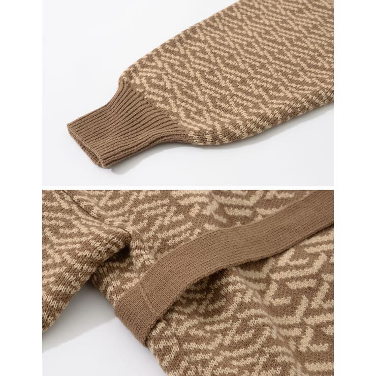 旬の幾何学柄を取り入れたゆったりニットカーディガン | Re:EDIT | 詳細画像25 