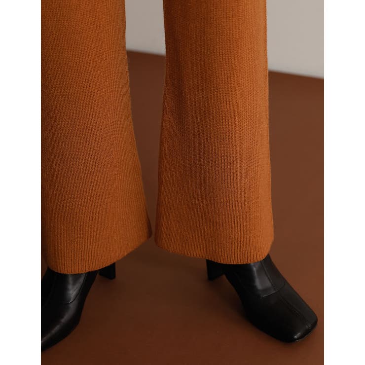 もっちり暖かな着心地が魅力 [低身長サイズ有]畦編みニットストレートパンツ パン… | Re:EDIT | 詳細画像14 