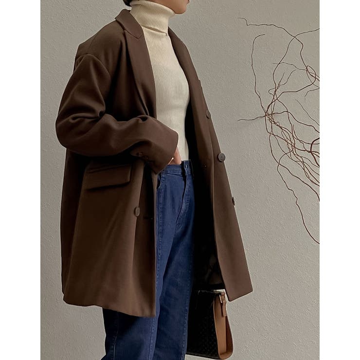 ビッグカラーで大人のこなれ感 カットメルトンダブルミドルコート ジャケット | Re:EDIT | 詳細画像9 