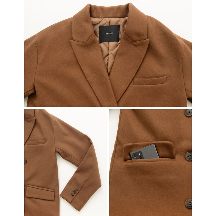 ビッグカラーで大人のこなれ感 カットメルトンダブルミドルコート ジャケット | Re:EDIT | 詳細画像28 