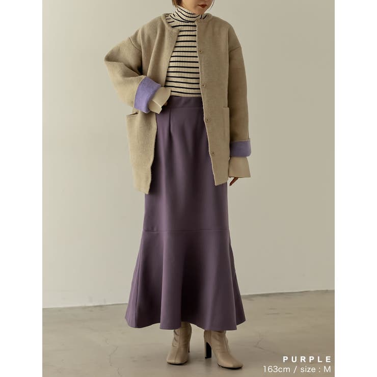 すっきり着用できるあったか肉厚マーメイドスカート [低身長 高身長サイズ有]軽く… | Re:EDIT | 詳細画像17 