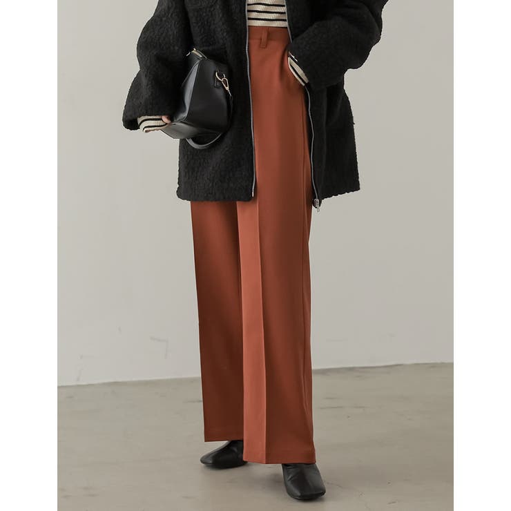 [低身長サイズ有][保湿]リサイクル裏微起毛センタープレスストレートパンツ | Re:EDIT | 詳細画像16 