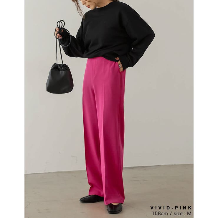 [低身長サイズ有][保湿]リサイクル裏微起毛センタープレスストレートパンツ | Re:EDIT | 詳細画像17 