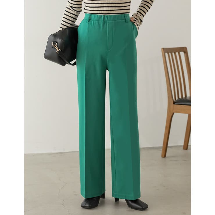 [低身長サイズ有][保湿]リサイクル裏微起毛センタープレスストレートパンツ | Re:EDIT | 詳細画像3 