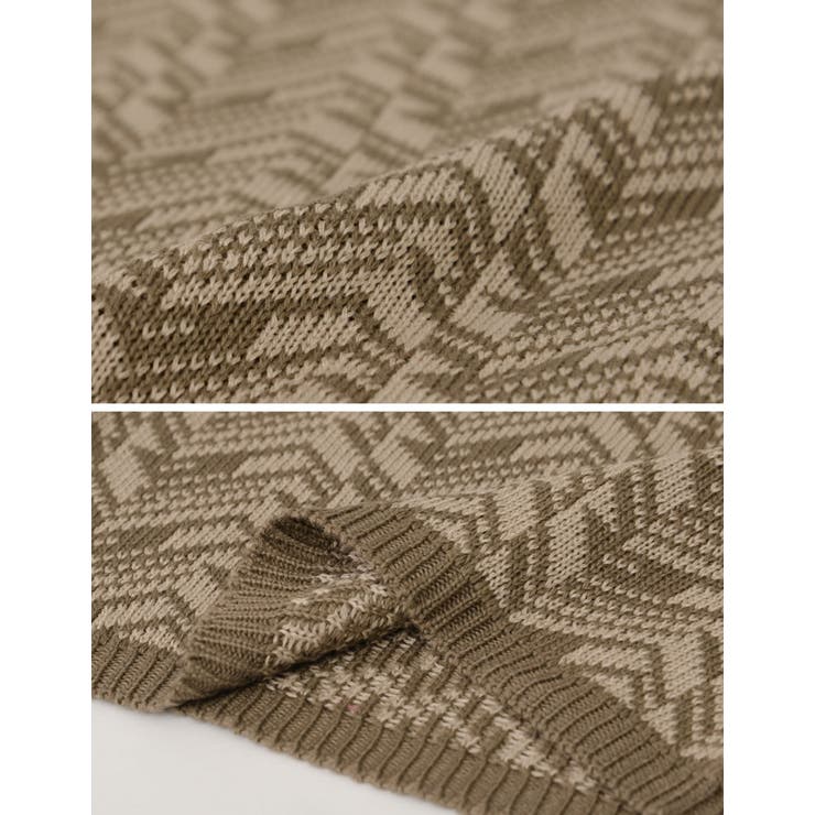 モード感を纏うリラックスニットパンツ 幾何学ジャガードストレートニットパンツ | Re:EDIT | 詳細画像21 