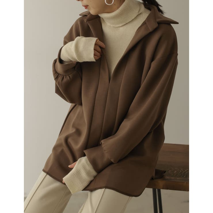 [イージーケア]ダンボールオーバーサイズスキッパーシャツ | Re:EDIT | 詳細画像4 