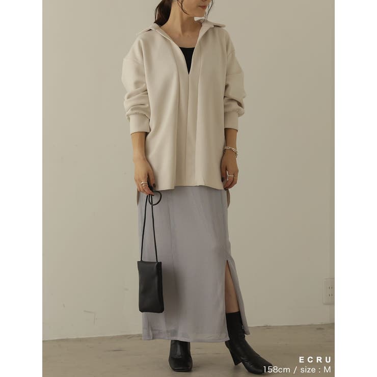 [イージーケア]ダンボールオーバーサイズスキッパーシャツ | Re:EDIT | 詳細画像28 