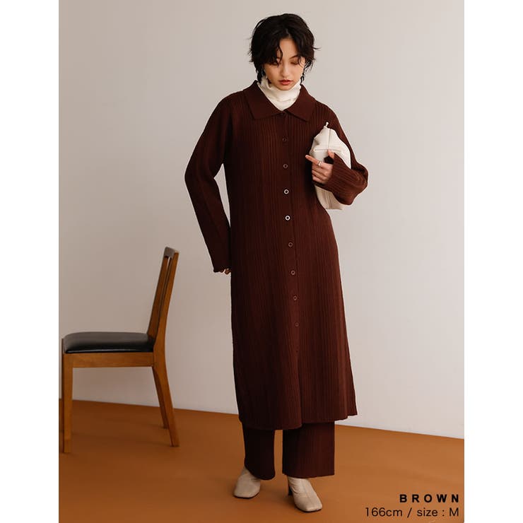 シンプルかつ綺麗なシルエットが魅力 起毛ランダムリブニットパンツ パンツ | Re:EDIT | 詳細画像10 