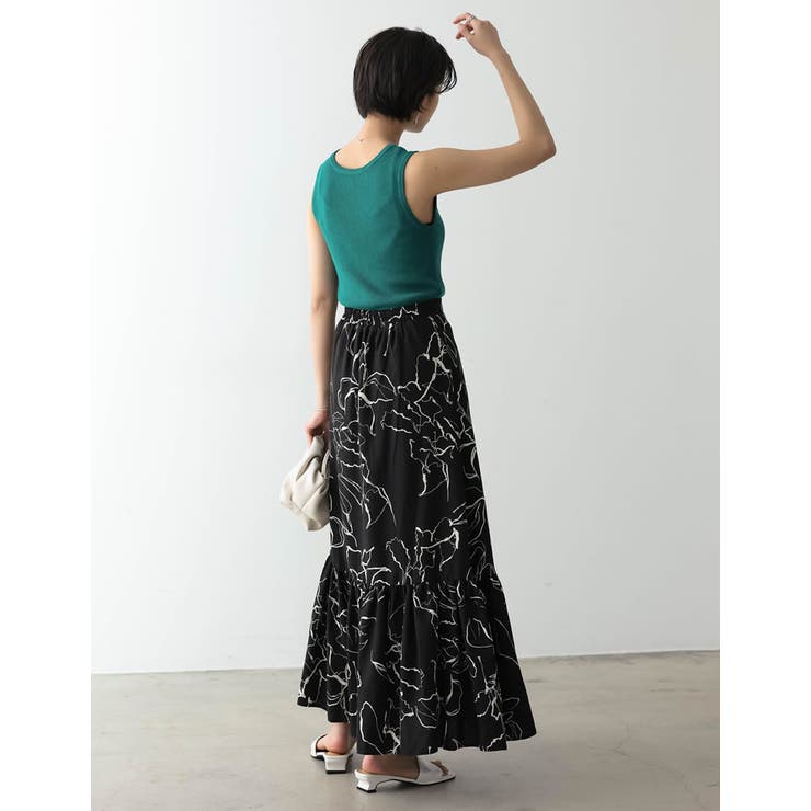 歩くたびに優雅に揺れるシルエット 線花柄マーメイドスカート スカート | Re:EDIT | 詳細画像7 