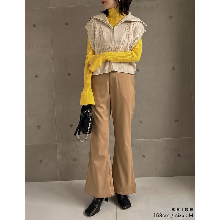 オンオフ使える綺麗見えカラーパンツ [低身長 高身長サイズ有]微起毛ツイルバック… | Re:EDIT | 詳細画像28 