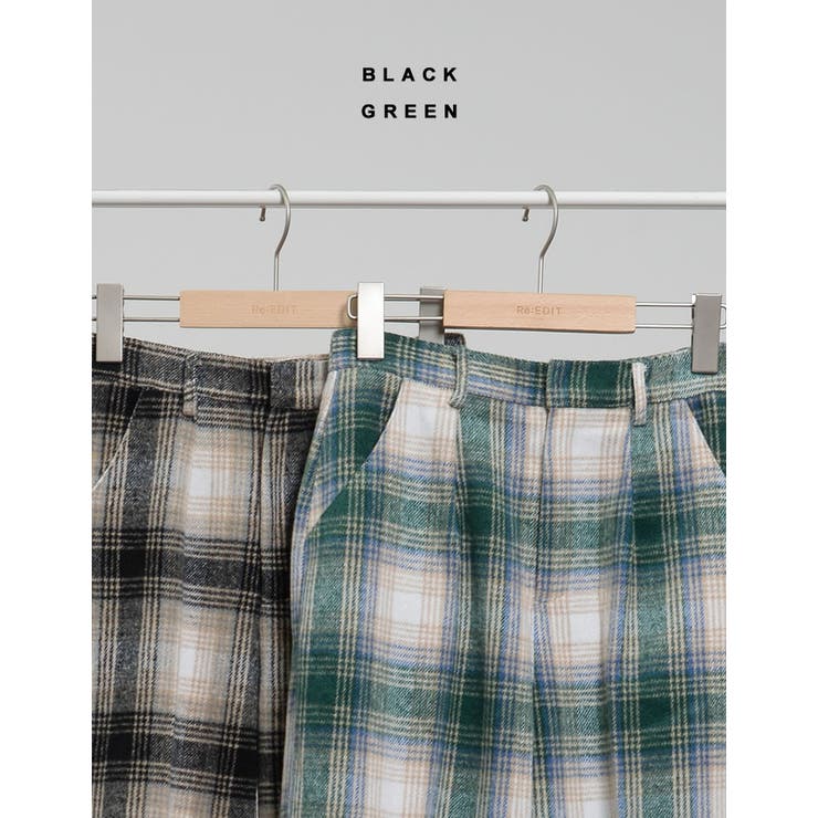 ふんわり柔らかな履き心地を叶えるチェック柄パンツ | Re:EDIT | 詳細画像2 