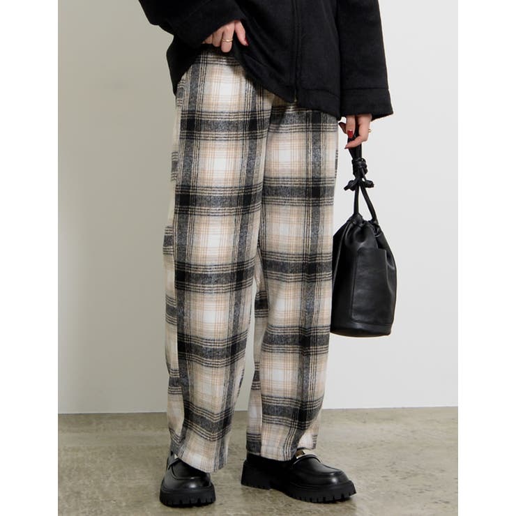 ふんわり柔らかな履き心地を叶えるチェック柄パンツ | Re:EDIT | 詳細画像3 