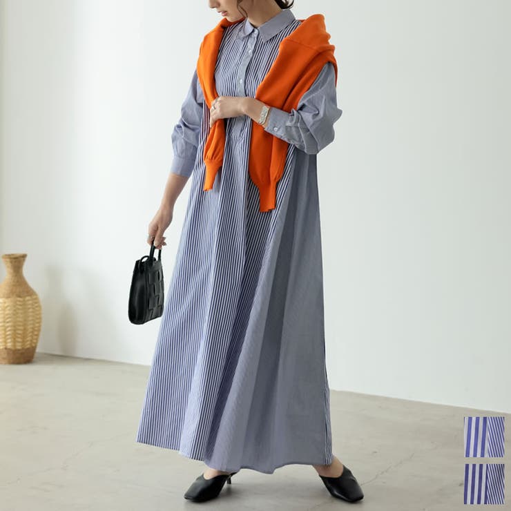 1枚で着映えるストライプシャツワンピース シャンブレーストライプシャツワンピース 品番 Gs Re Edit リエディ のレディースファッション通販 Shoplist ショップリスト