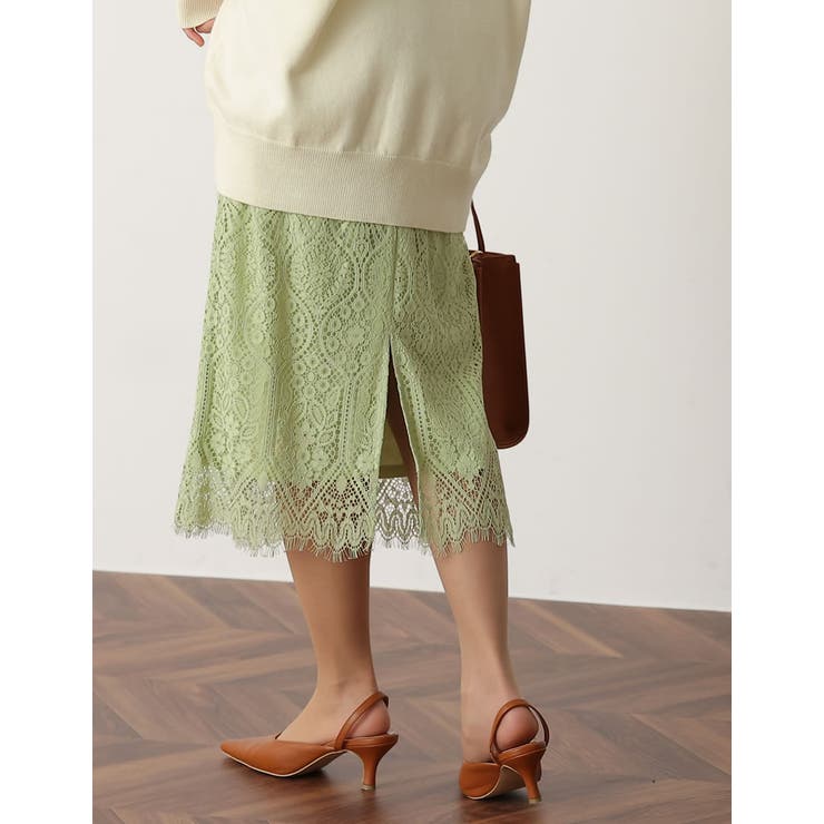 トレンドライクに品よく着こなす エンブロイダリーレースタイトスカート スカート | Re:EDIT | 詳細画像12 