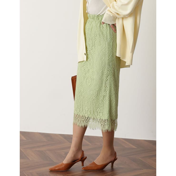 トレンドライクに品よく着こなす エンブロイダリーレースタイトスカート スカート | Re:EDIT | 詳細画像5 