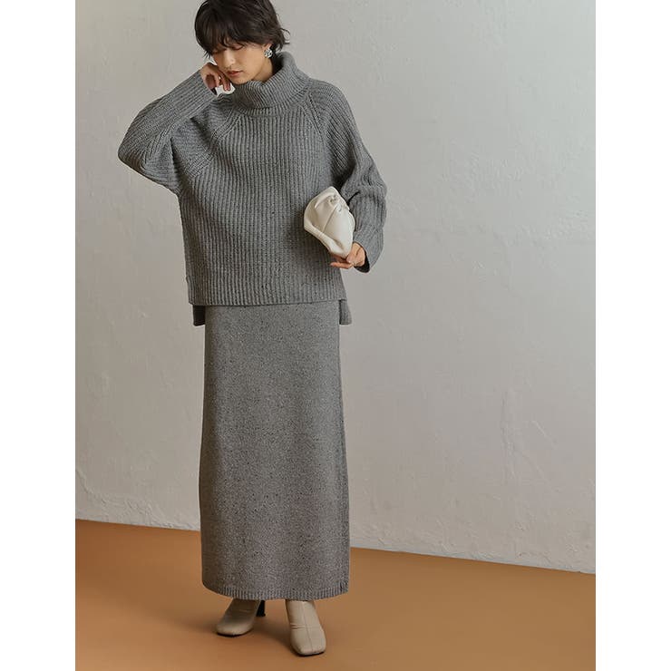 シンプルながらも他と差がつく ミックスネップタートルネックニットトップス トップ… | Re:EDIT | 詳細画像16 