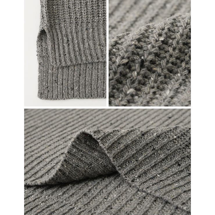 シンプルながらも他と差がつく ミックスネップタートルネックニット