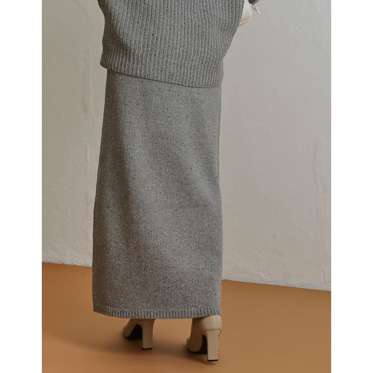 シンプル過ぎないデザインが旬 ミックスネップロングニットスカート スカート | Re:EDIT | 詳細画像11 