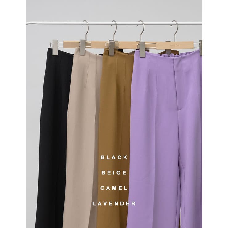 落ち感のある上品ハイウエストスラックス [低身長 高身長サイズ有]とろみクロスハ… | Re:EDIT | 詳細画像2 