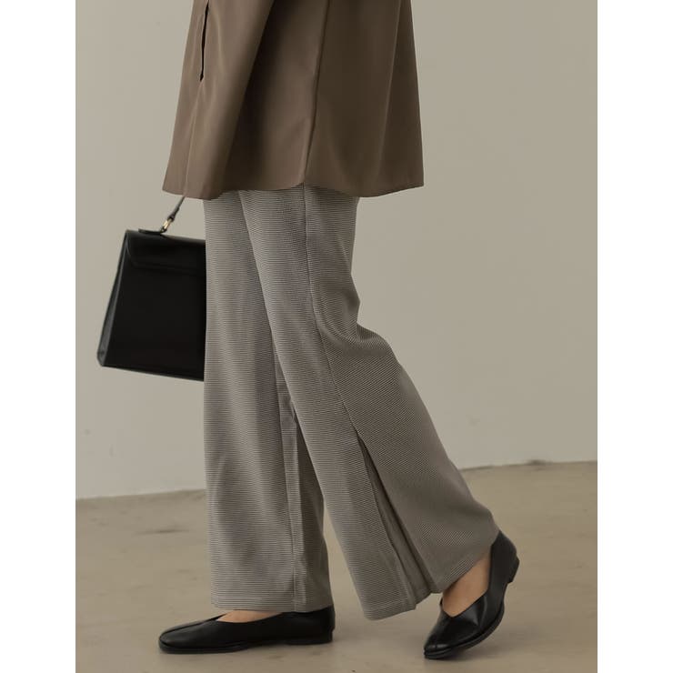 サイドのボックスタックデザインが旬 選べるチェック柄サイドタックパンツ パンツ | Re:EDIT | 詳細画像15 